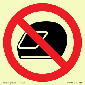 P920 Prohibition: No motorcycle helmets